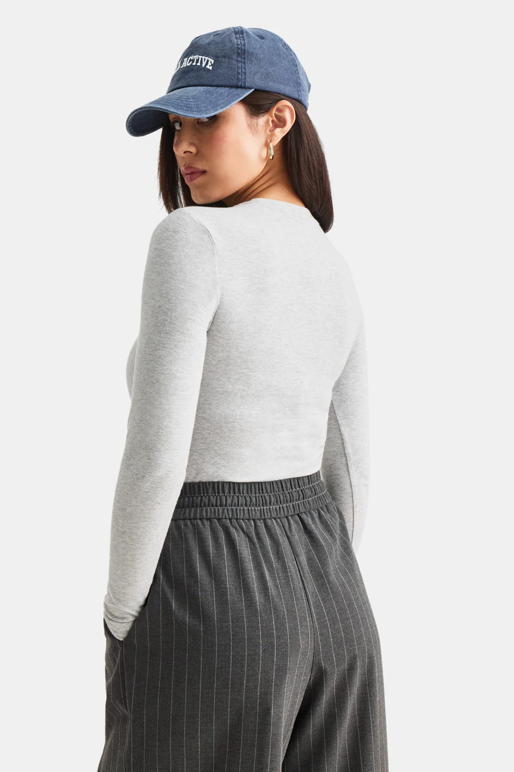 365 Core Cotton Long Sleeve T-Shirt - Grey Marl - Image 4