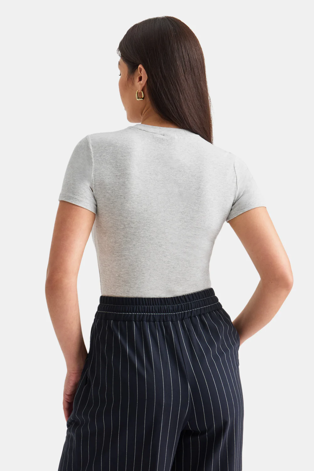 365 Core Cotton Short Sleeve T-Shirt - Grey Marl - Image 5