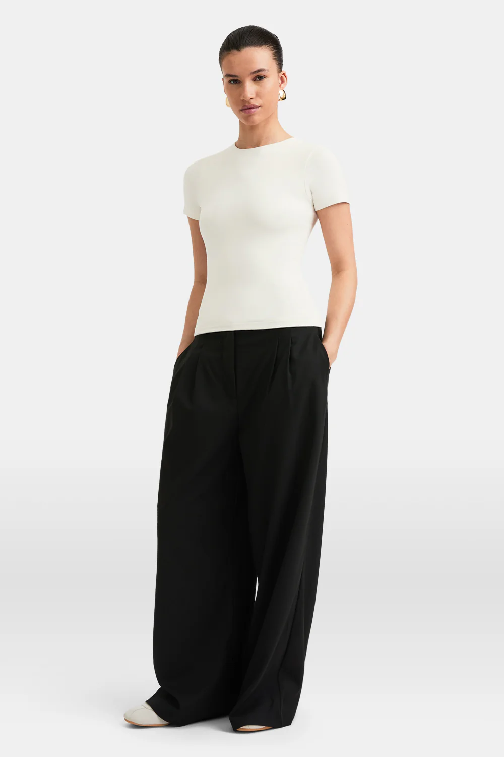 365 Crew Neck Short Sleeve T-Shirt - Vanilla - Image 3