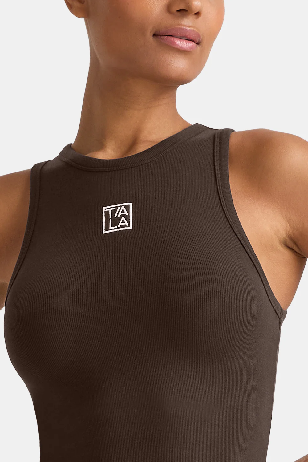 365 Rib Logo Racer Vest - Espresso - Image 4
