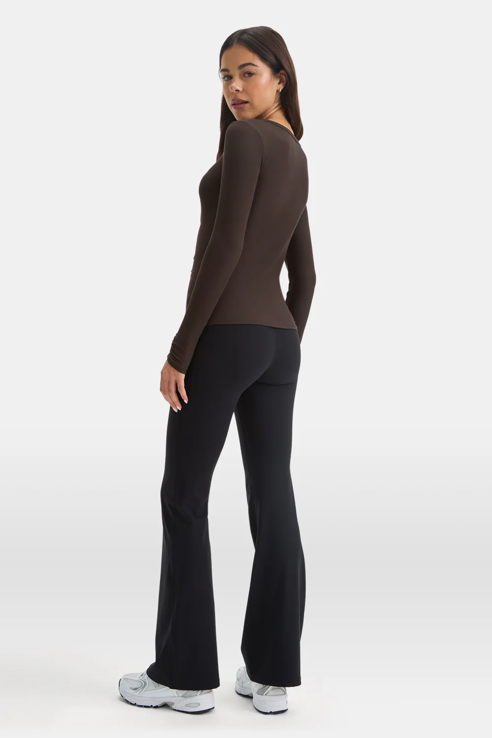 365 Sculpting Lounge Gathered Button Up Cardigan - Espresso - Image 4