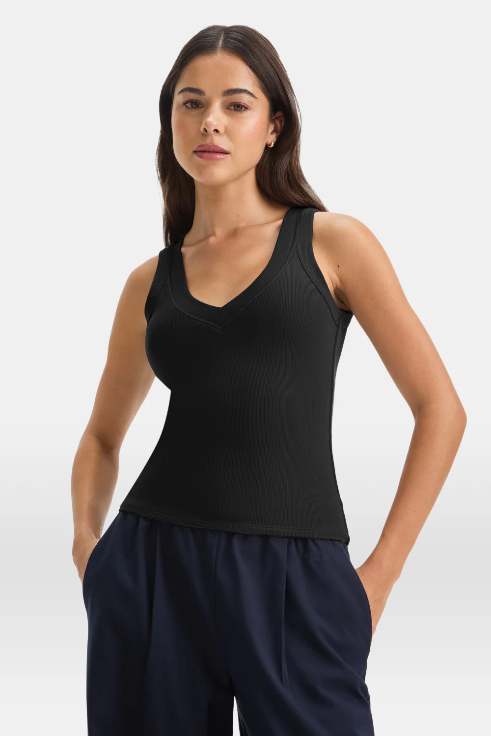 365 Sculpting Lounge Reversible Tank - Shadow Black - Image 9