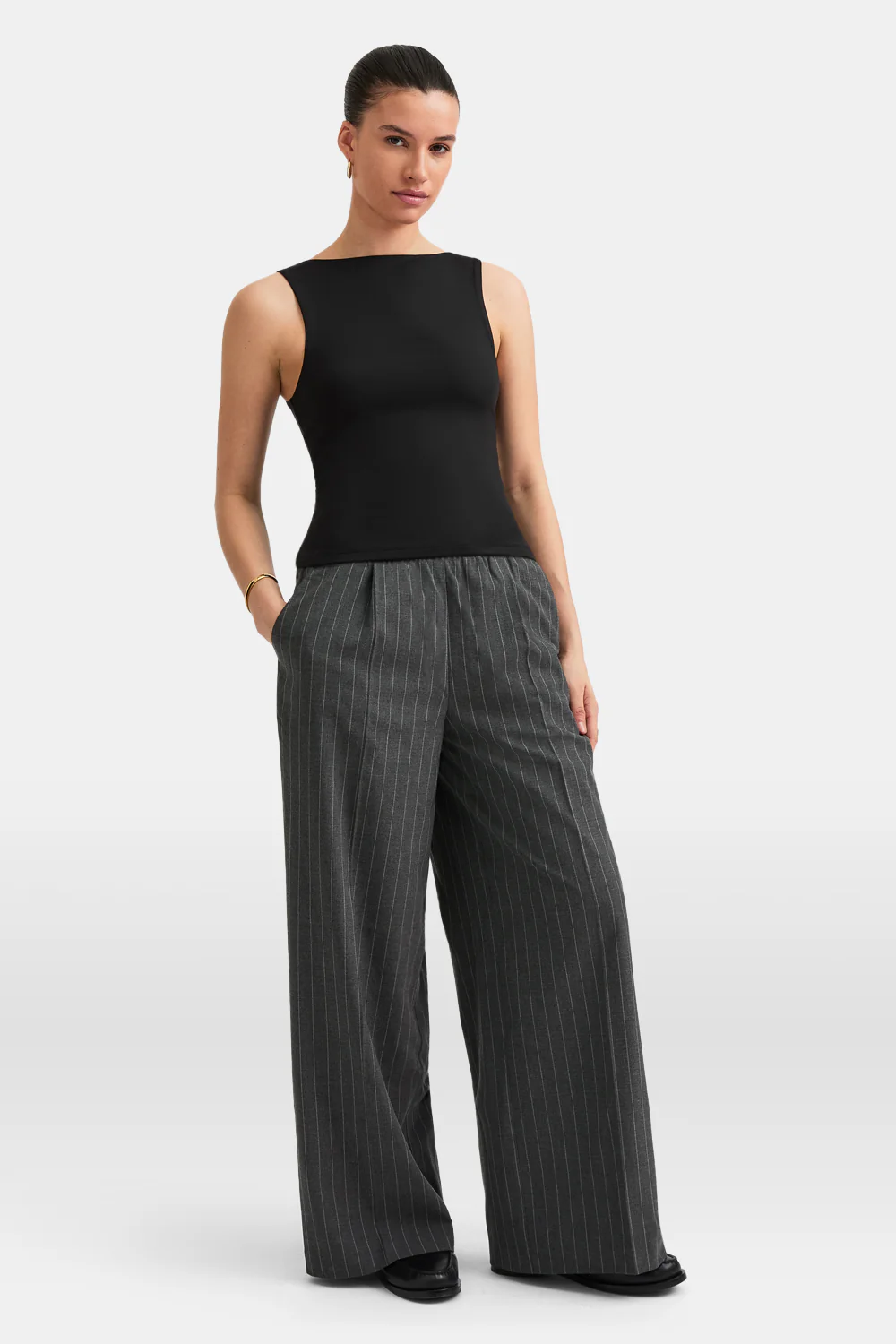 365 Boat Neck Tank - Shadow Black - Image 3