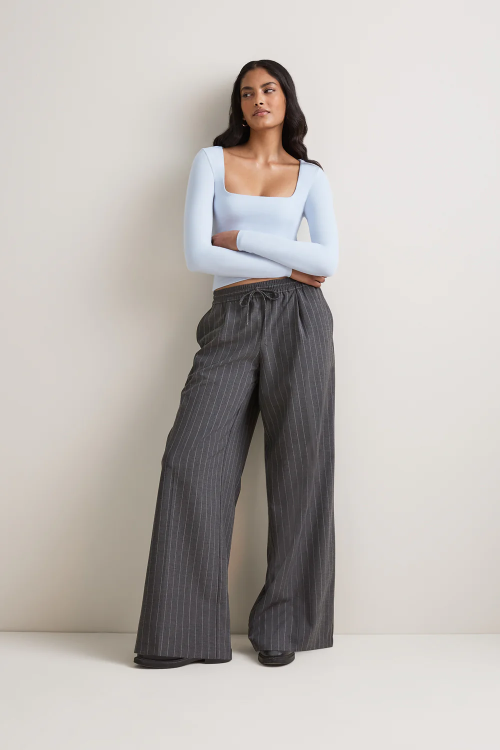 365 Square Neck Long Sleeve Top - Baby Blue - Image 3