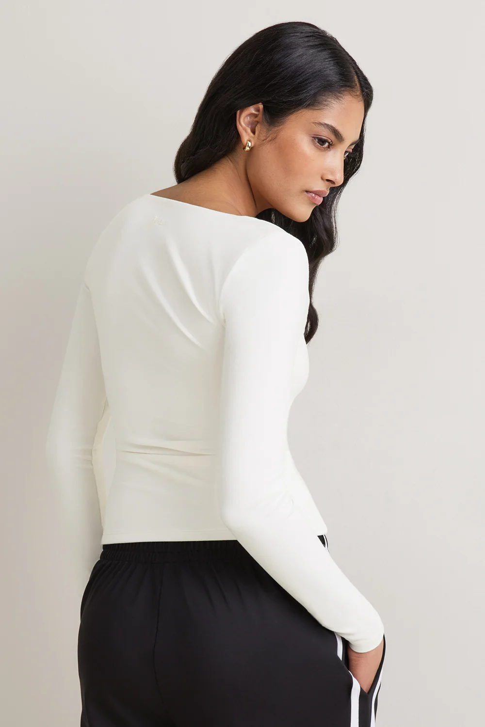 365 Square Neck Long Sleeve Top - Coconut Milk - Image 4