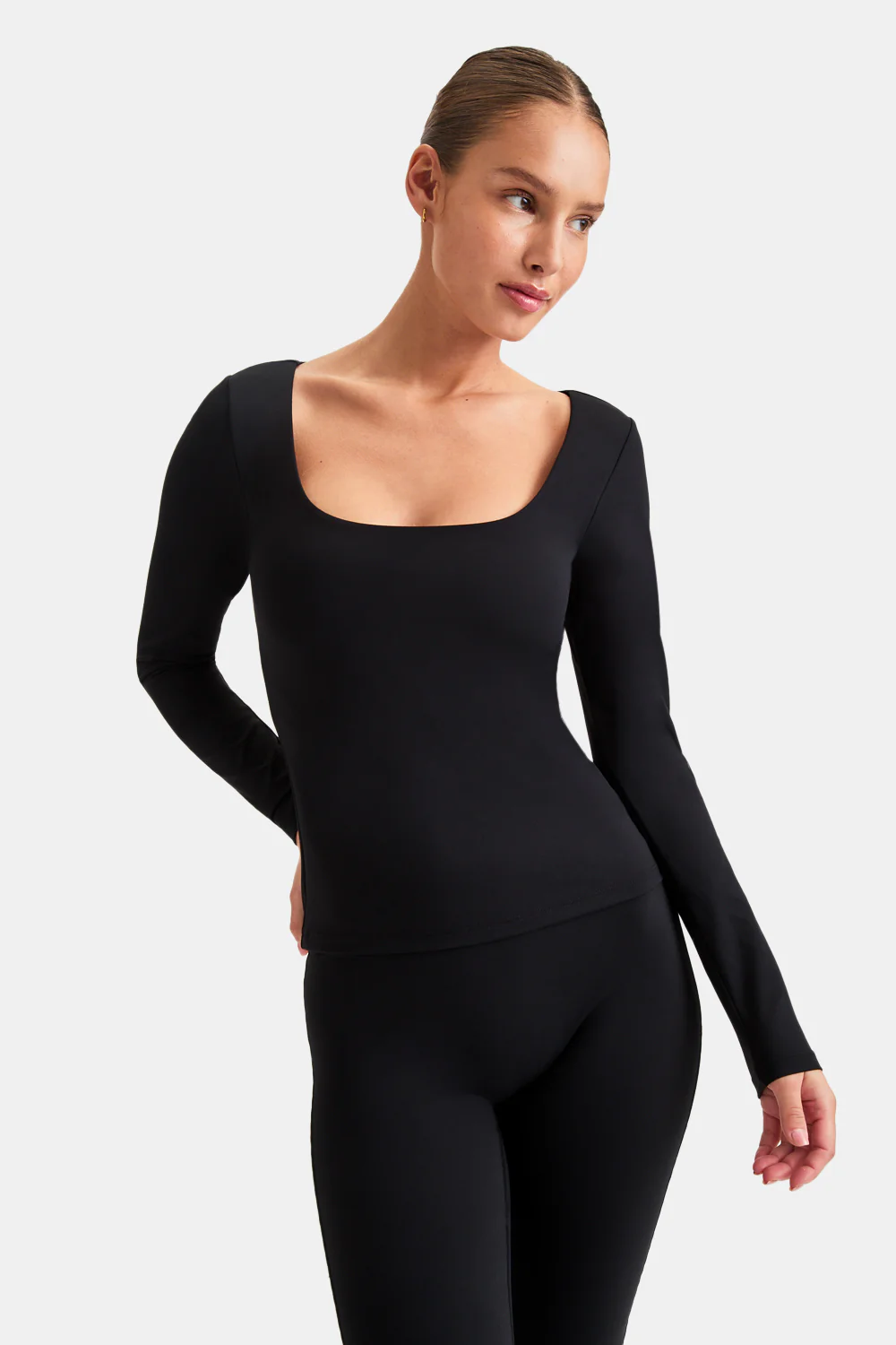 DayFlex Scoop Neck Top - Shadow Black - Image 8
