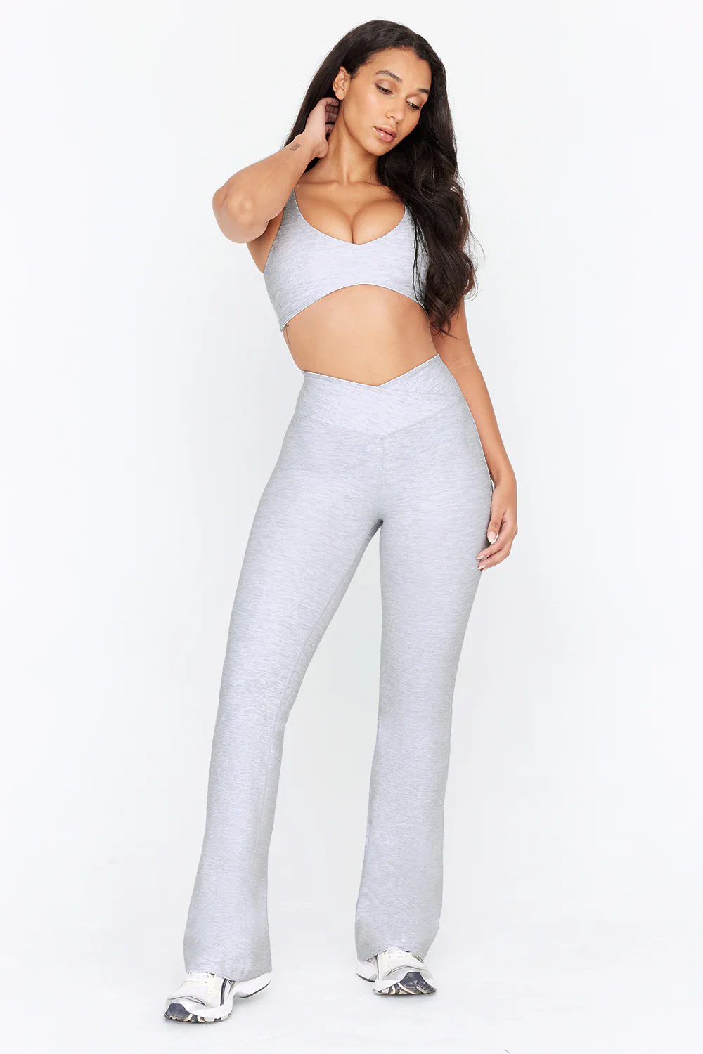 DayFlex Wrap Flared Yoga Pant - Grey Marl - Image 3