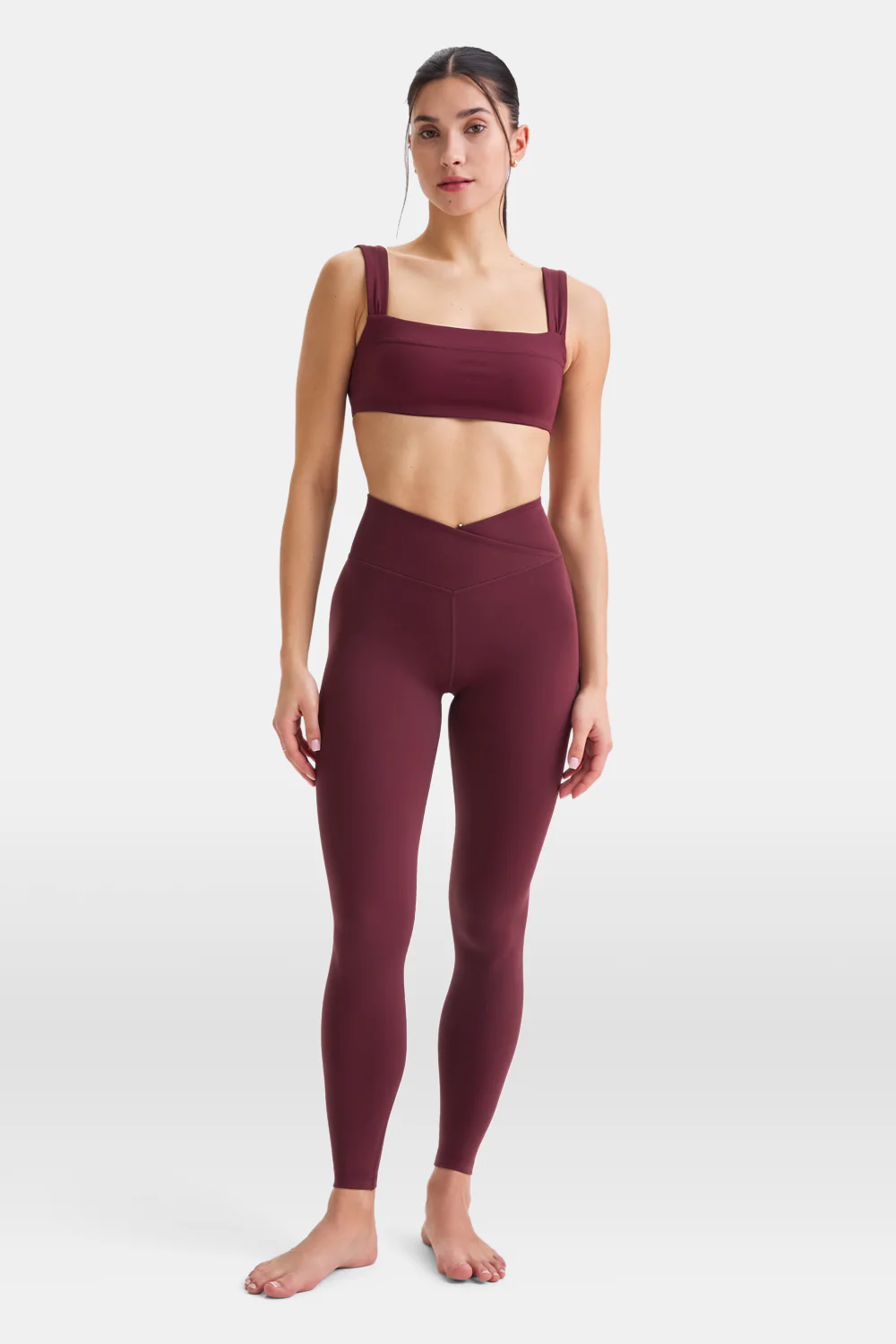 DayFlex Ruched Bandeau Sports Bra - Burgundy - Image 5
