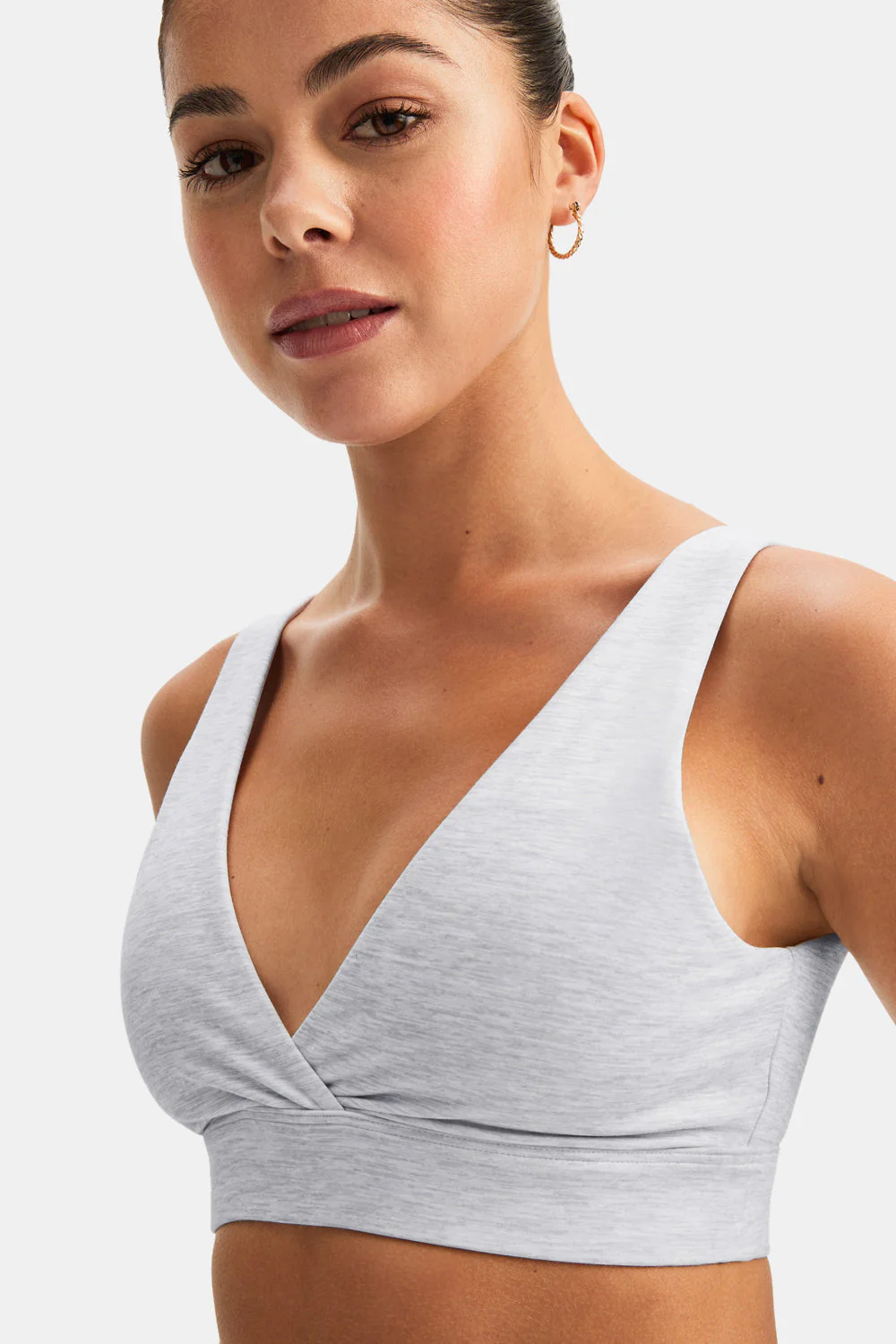 DayFlex V Neck Sports Bra - Grey Marl - Image 4