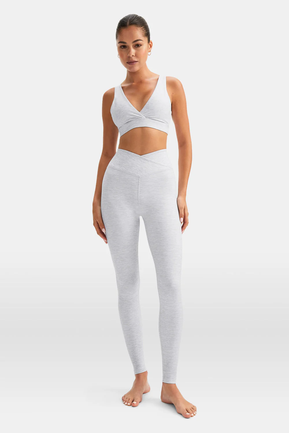 DayFlex V Neck Sports Bra - Grey Marl - Image 5