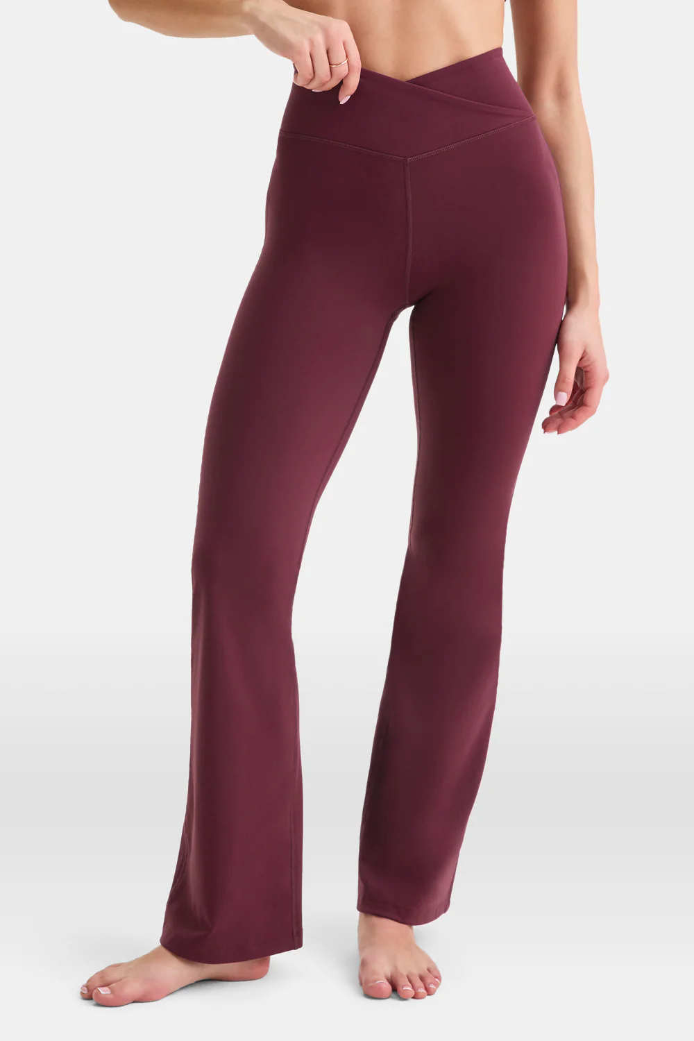 DayFlex Wrap Flared Yoga Pant - Burgundy - Image 5