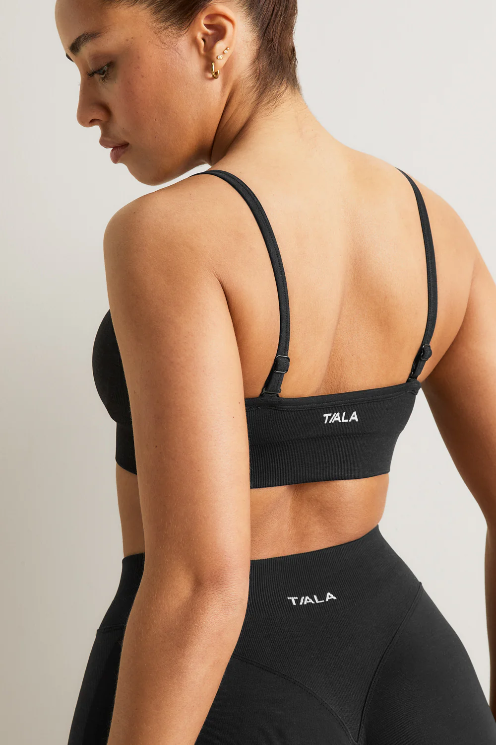 Sculpt Seamless Bandeau Sports Bra - Black Marl - Image 3