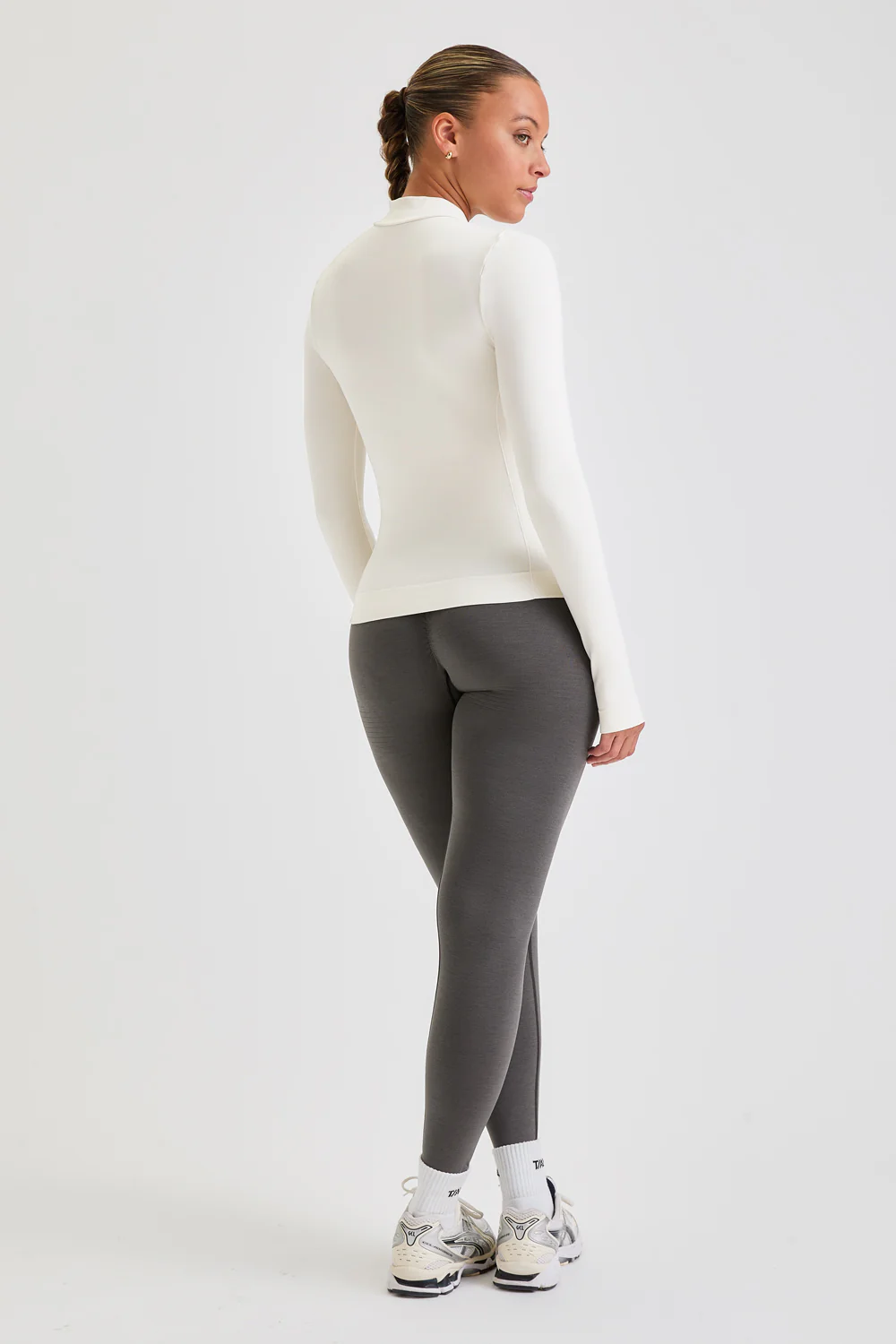 Sculpt Seamless Longline Jacket - Milk Marl - Image 4