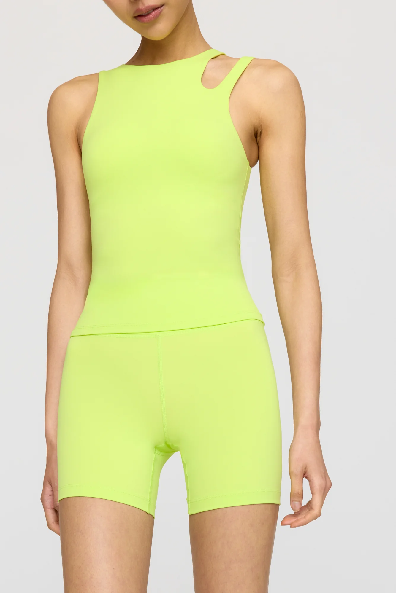 SkinLuxe High Waisted Cycling Shorts - Key Lime - Image 4