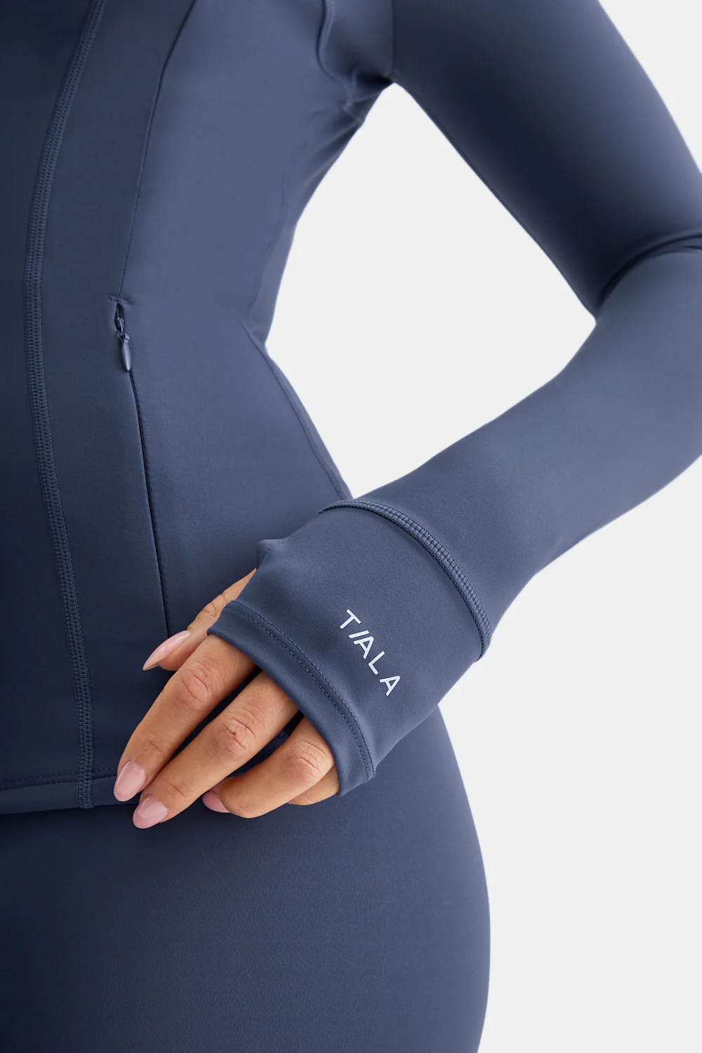 SkinLuxe Full Length Running Top - Vintage Blue - Image 11