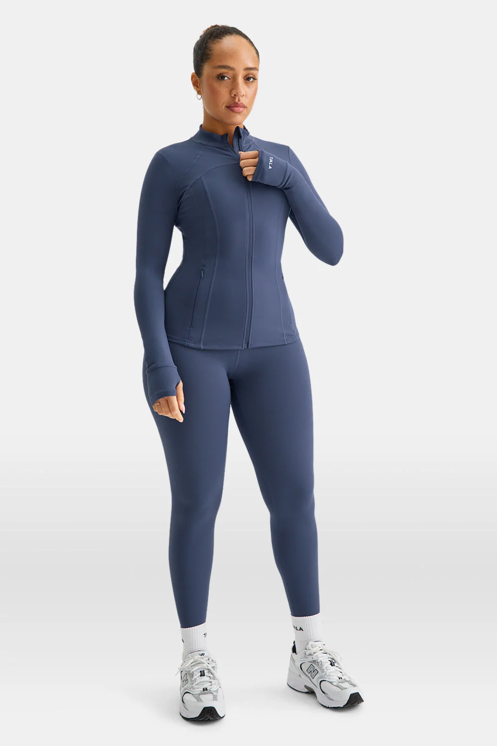 SkinLuxe Full Length Running Top - Vintage Blue - Image 3