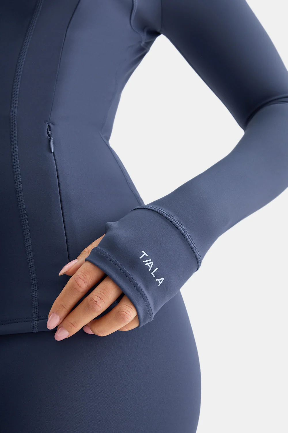 SkinLuxe Full Length Running Top - Vintage Blue - Image 5