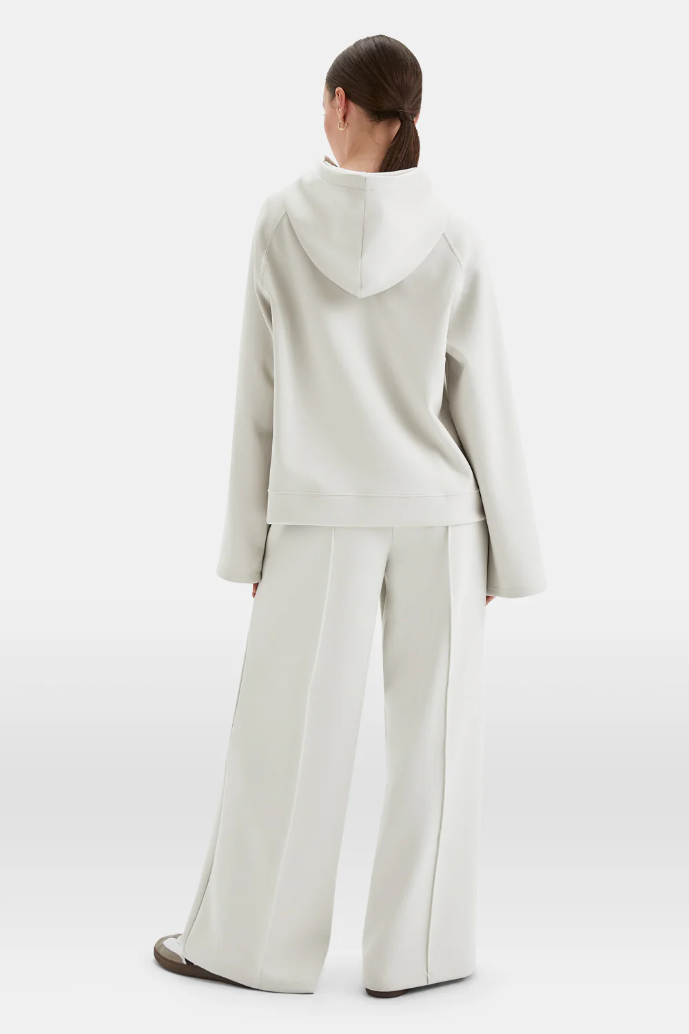 SoftSmart Flared Sleeve Hoodie - Ecru - Image 3