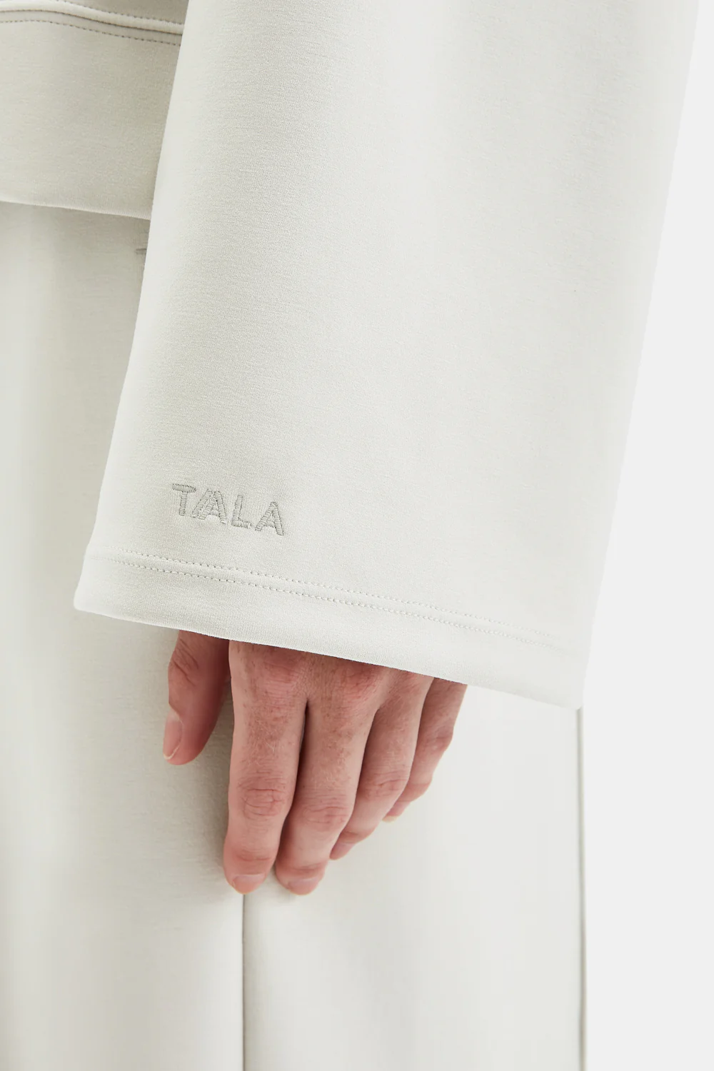 SoftSmart Flared Sleeve Hoodie - Ecru - Image 4