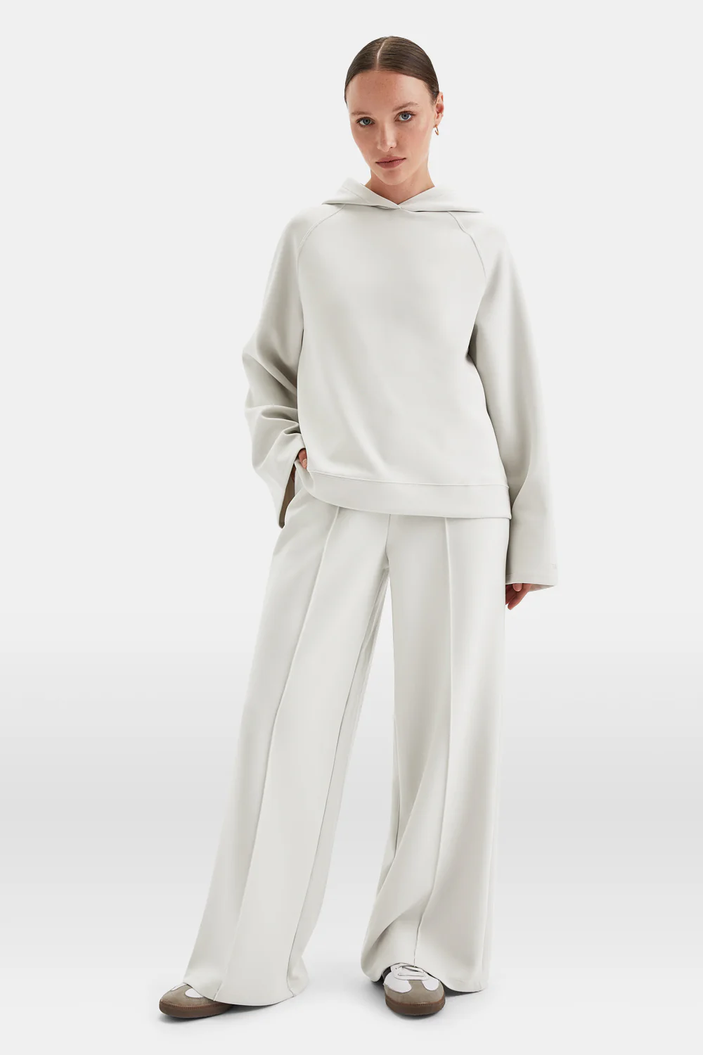 SoftSmart Flared Sleeve Hoodie - Ecru - Image 5