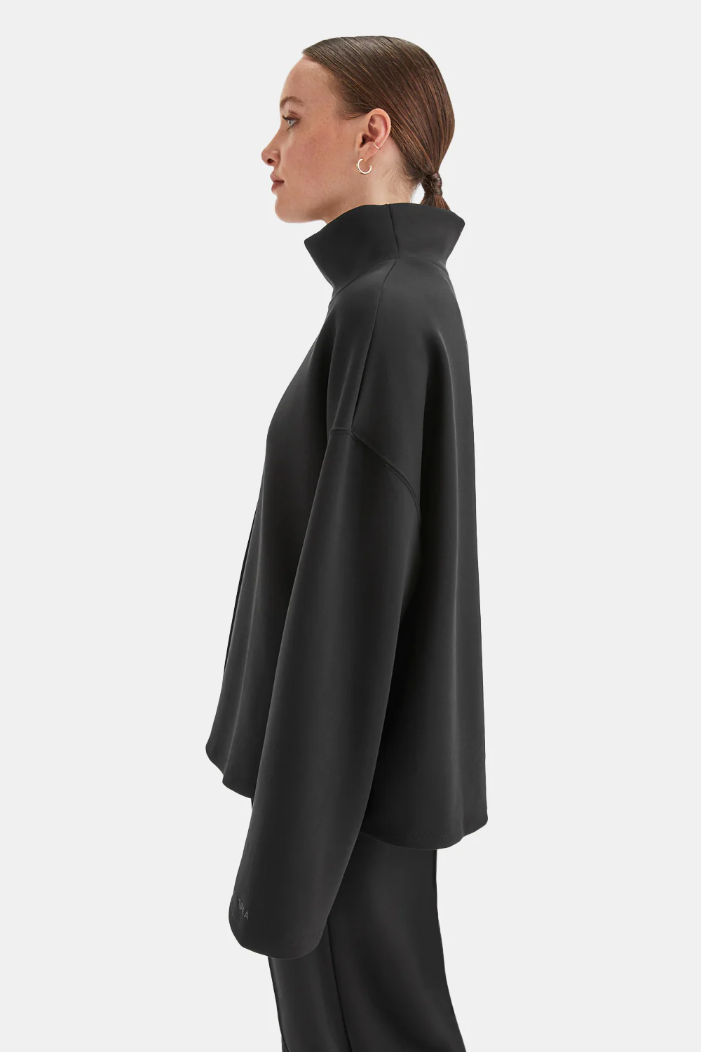 SoftSmart Funnel Neck Sweatshirt - Black - Image 3