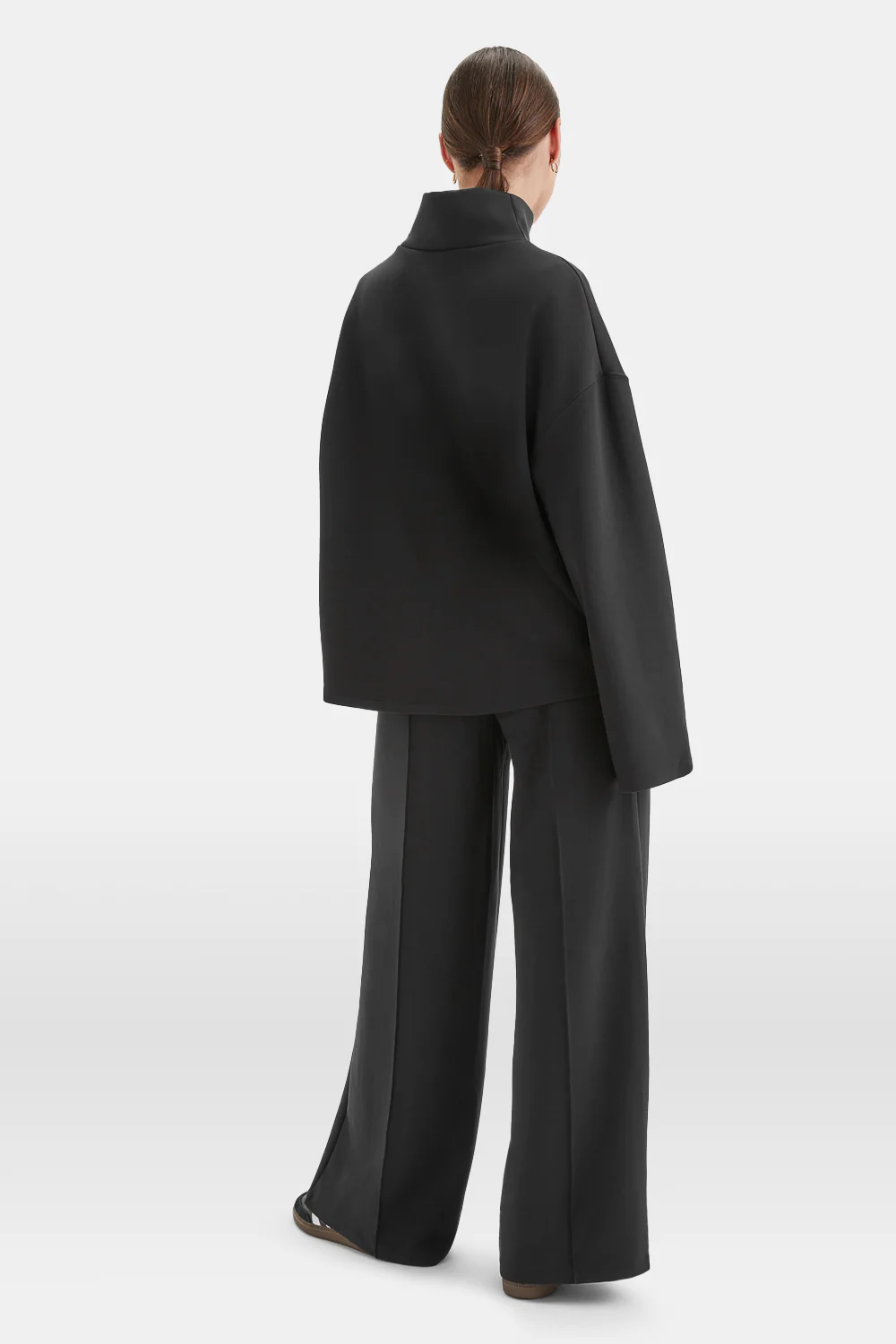 SoftSmart Funnel Neck Sweatshirt - Black - Image 4