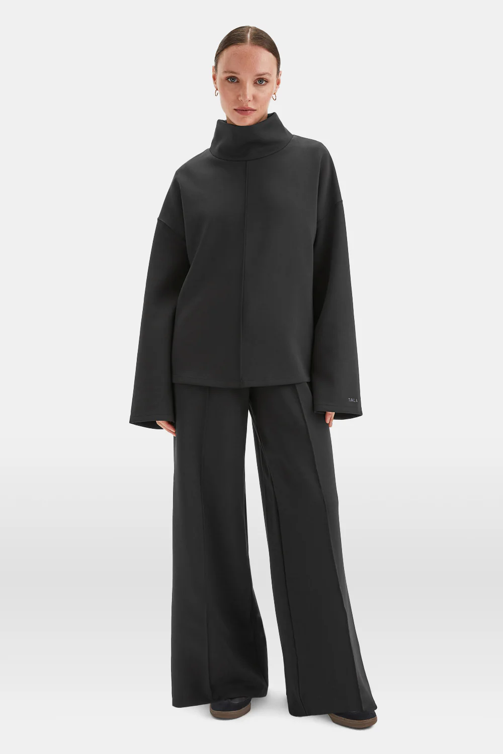 SoftSmart Funnel Neck Sweatshirt - Black - Image 5