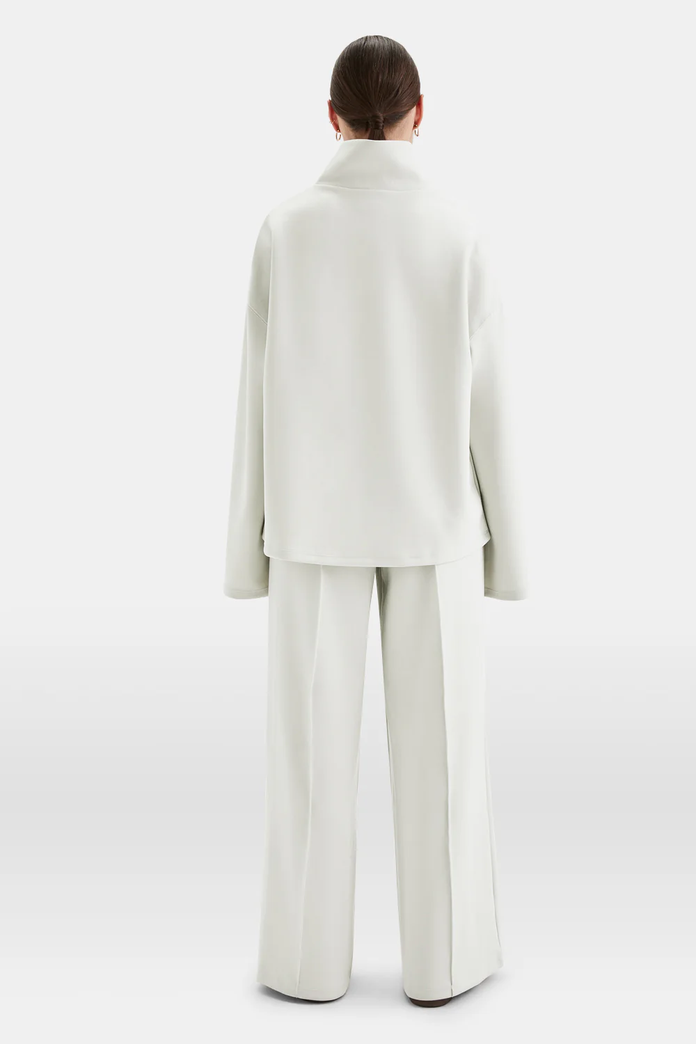 SoftSmart Funnel Neck Sweatshirt - Ecru - Image 5