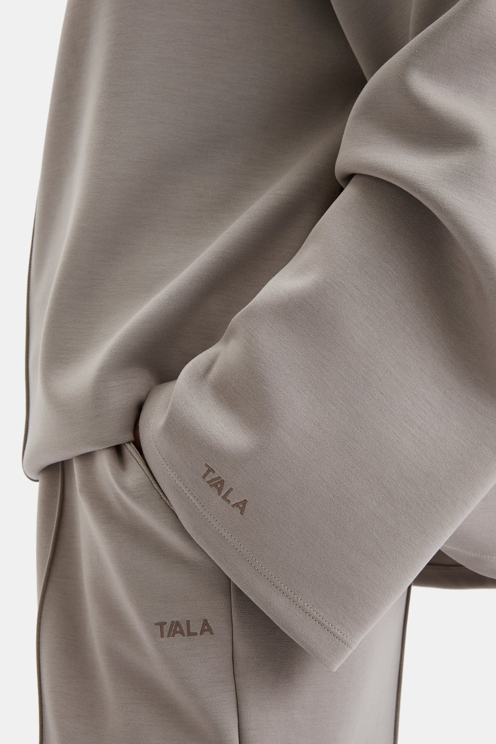 SoftSmart Funnel Neck Sweatshirt - Pebble - Image 4