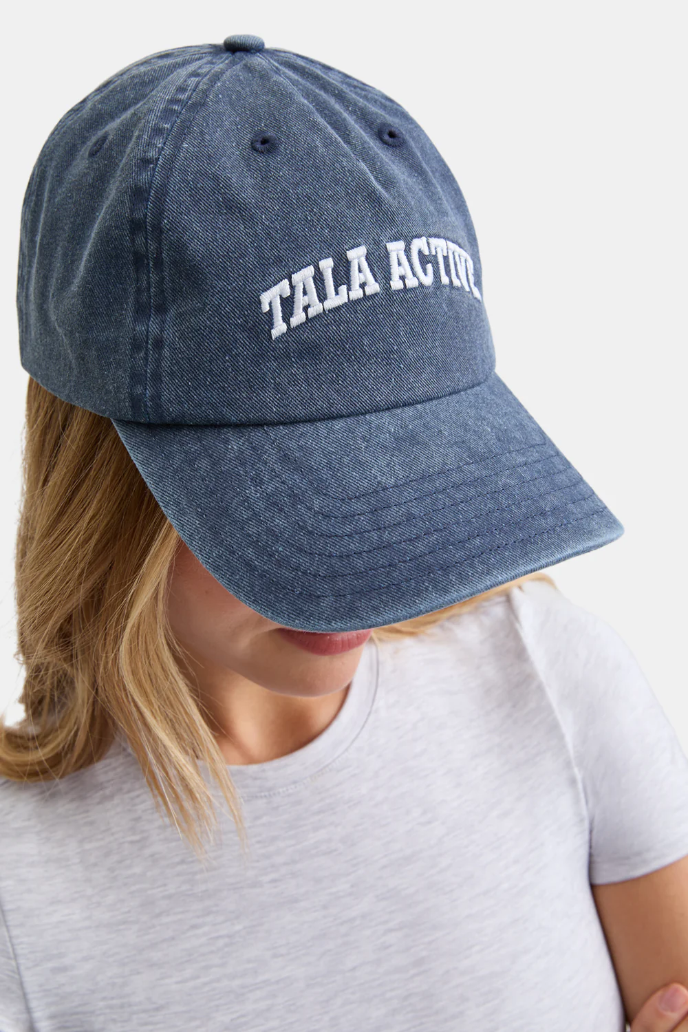 TALA Active Embroidered Cap - Washed Denim - Image 4